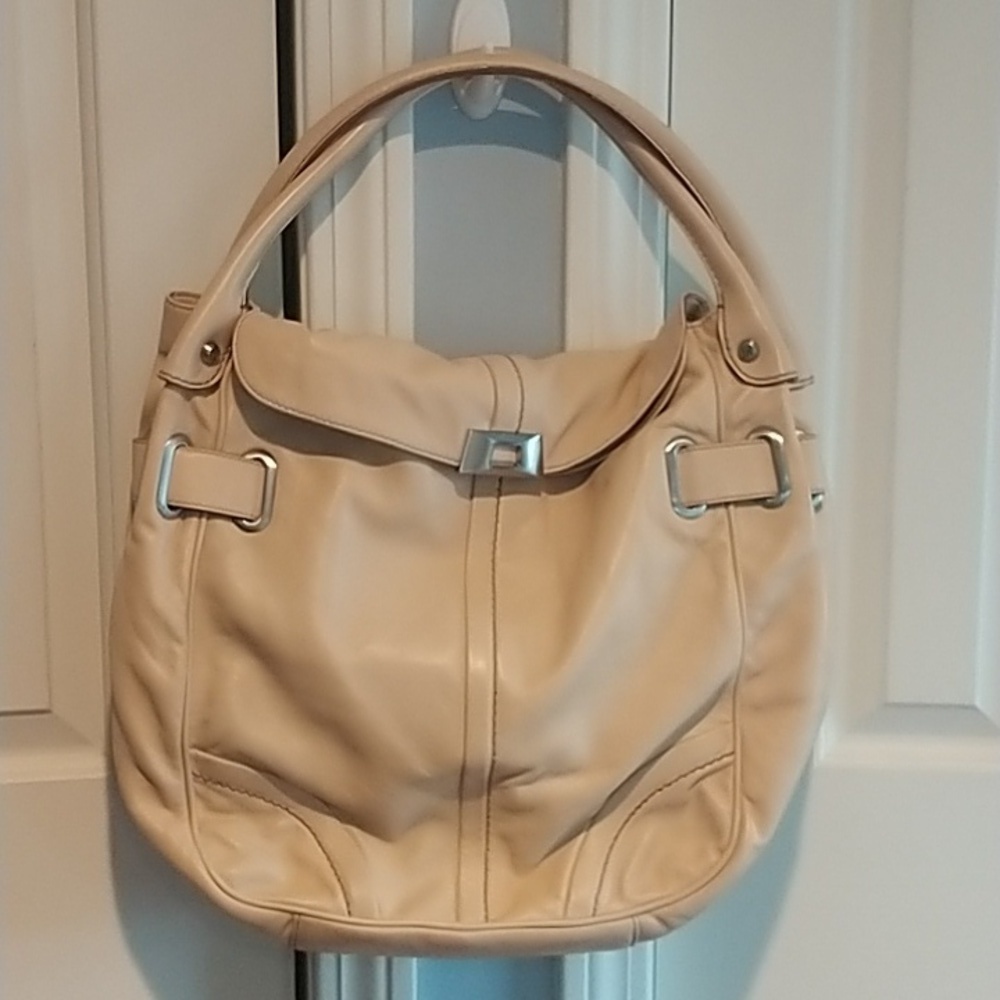 Grancesco Biasia Sheep Leather Cream Slouchy Boho Shoulder Bag - Picture 9 of 12